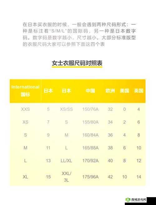 欧洲尺码日本尺码专线图片展示：尺码差异与时尚魅力